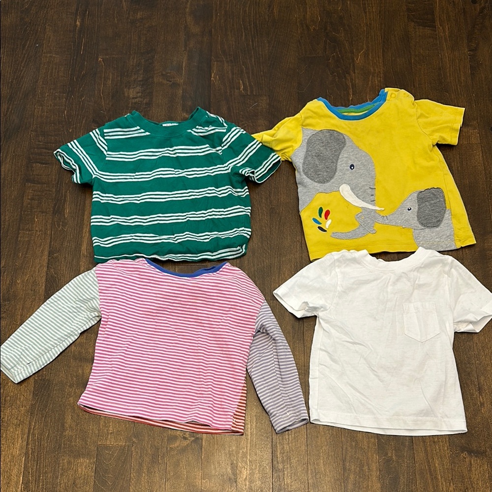 Hanna andersson 2 year old used Kids Striped and Elephant Graphic T-Shirts Set